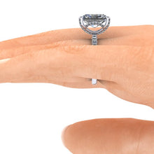 Large Radiant Cut Forever One Moissanite Engagement Ring