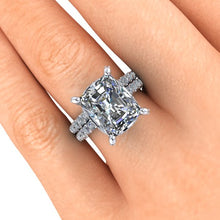 Large Radiant Cut Forever One Moissanite Engagement Ring