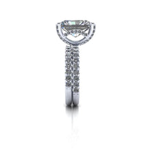 Large Radiant Cut Forever One Moissanite Engagement Ring