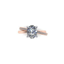 Oval Moissanite Rolling Rings Engagement Ring