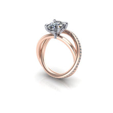 Oval Moissanite Rolling Rings Engagement Ring