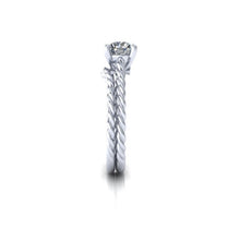 Twisted Rope Engagement Ring Cushion Cut Harro or NEO Moissanite Engagement Ring