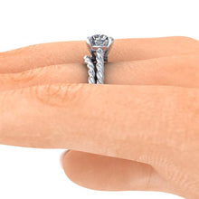 Twisted Rope Solitaire with 1 Carat Round Cut ,Forever One Moissanite