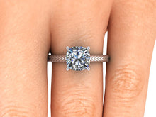 Twisted Rope Engagement Ring Cushion Cut Harro or NEO Moissanite Engagement Ring