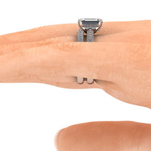 Emerald Cut Moissanite Engagement Ring 18K Rose Gold
