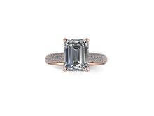Emerald Cut Moissanite Engagement Ring 18K Rose Gold