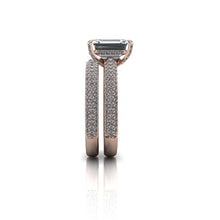 Emerald Cut Moissanite Engagement Ring 18K Rose Gold