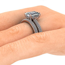 Emerald Cut Moissanite Engagement Ring 18K Rose Gold
