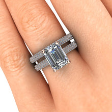 Emerald Cut Moissanite Engagement Ring 18K Rose Gold