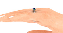 Blue Sapphire and Emerald Mother's Ring or Right Hand Ring