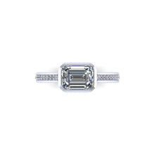 Moissanite Engagement Ring  Recycled White Gold
