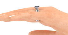 Moissanite Engagement Ring Emerald Cut Solitaire
