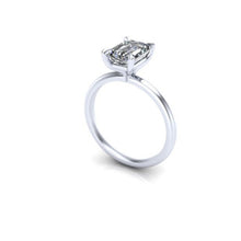 Moissanite Engagement Ring Emerald Cut Solitaire