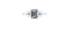 Moissanite Engagement Ring Emerald Cut Solitaire