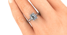 Moissanite Engagement Ring Emerald Cut Solitaire