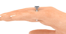 Moissanite Engagement Ring Emerald Cut Solitaire