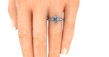 Moissanite Engagement Ring Emerald Cut Solitaire