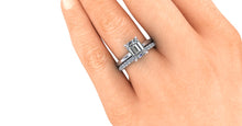 Moissanite Engagement Ring Emerald Cut Solitaire
