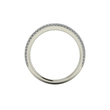 Pave Diamond Wedding Band Triple Row of Diamonds