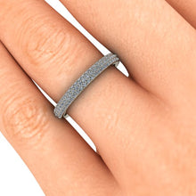 Pave Diamond Wedding Band Triple Row of Diamonds