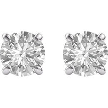 Stud Earrings Recycled White Gold 3.75 Carats Forever One Moissanite