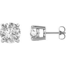 Stud Earrings Recycled White Gold 3.75 Carats Forever One Moissanite