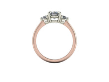 Trilogy Engagement Ring Two Tone Engagement Ring Platinum and Rose Gold