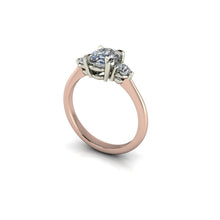 Trilogy Engagement Ring Two Tone Engagement Ring Platinum and Rose Gold