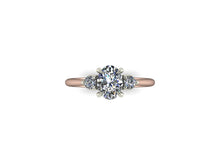Trilogy Engagement Ring Two Tone Engagement Ring Platinum and Rose Gold