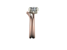 Trilogy Engagement Ring Two Tone Engagement Ring Platinum and Rose Gold