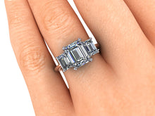 Two Tone Trilogy Forever One Moissanite Engagement Ring Platinum and 18k Rose Gold