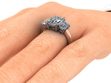 Two Tone Trilogy Forever One Moissanite Engagement Ring Platinum and 18k Rose Gold