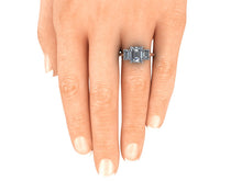 Two Tone Trilogy Forever One Moissanite Engagement Ring Platinum and 18k Rose Gold