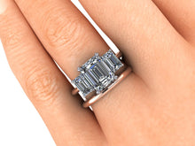 Two Tone Trilogy Forever One Moissanite Engagement Ring Platinum and 18k Rose Gold