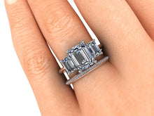 Two Tone Trilogy Forever One Moissanite Engagement Ring Platinum and 18k Rose Gold