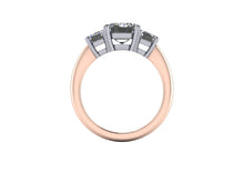 Two Tone Trilogy Forever One Moissanite Engagement Ring Platinum and 18k Rose Gold