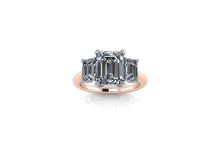 Two Tone Trilogy Forever One Moissanite Engagement Ring Platinum and 18k Rose Gold