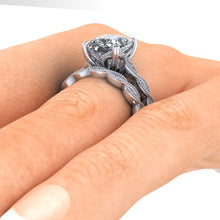 Vintage Inspired Engagement Ring, Elongated Cushion Cut Harro Moissanite