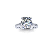 Vintage Inspired Engagement Ring, Elongated Cushion Cut Harro Moissanite