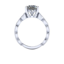 Vintage Inspired Engagement Ring, Elongated Cushion Cut Harro Moissanite