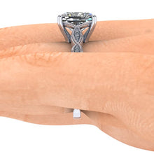 Vintage Inspired Engagement Ring, Elongated Cushion Cut Harro Moissanite