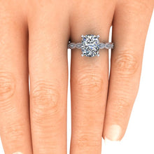 Vintage Inspired Engagement Ring, Elongated Cushion Cut Harro Moissanite