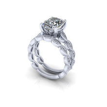 Vintage Inspired Engagement Ring, Elongated Cushion Cut Harro Moissanite
