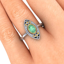 Paraiba Tourmaline Engagement Ring Vintage Inspired
