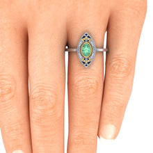 Paraiba Tourmaline Engagement Ring Vintage Inspired