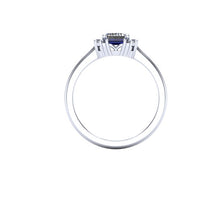 Art Deco Inspired Engagement Ring Sapphires and Diamonds