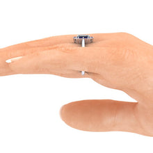 Art Deco Inspired Engagement Ring Sapphires and Diamonds