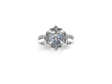 Vintage Inspired Moissanite Bridal Set Recycled Platinum
