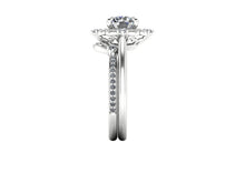 Vintage Inspired Moissanite Bridal Set Recycled Platinum