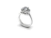 Vintage Inspired Moissanite Bridal Set Recycled Platinum